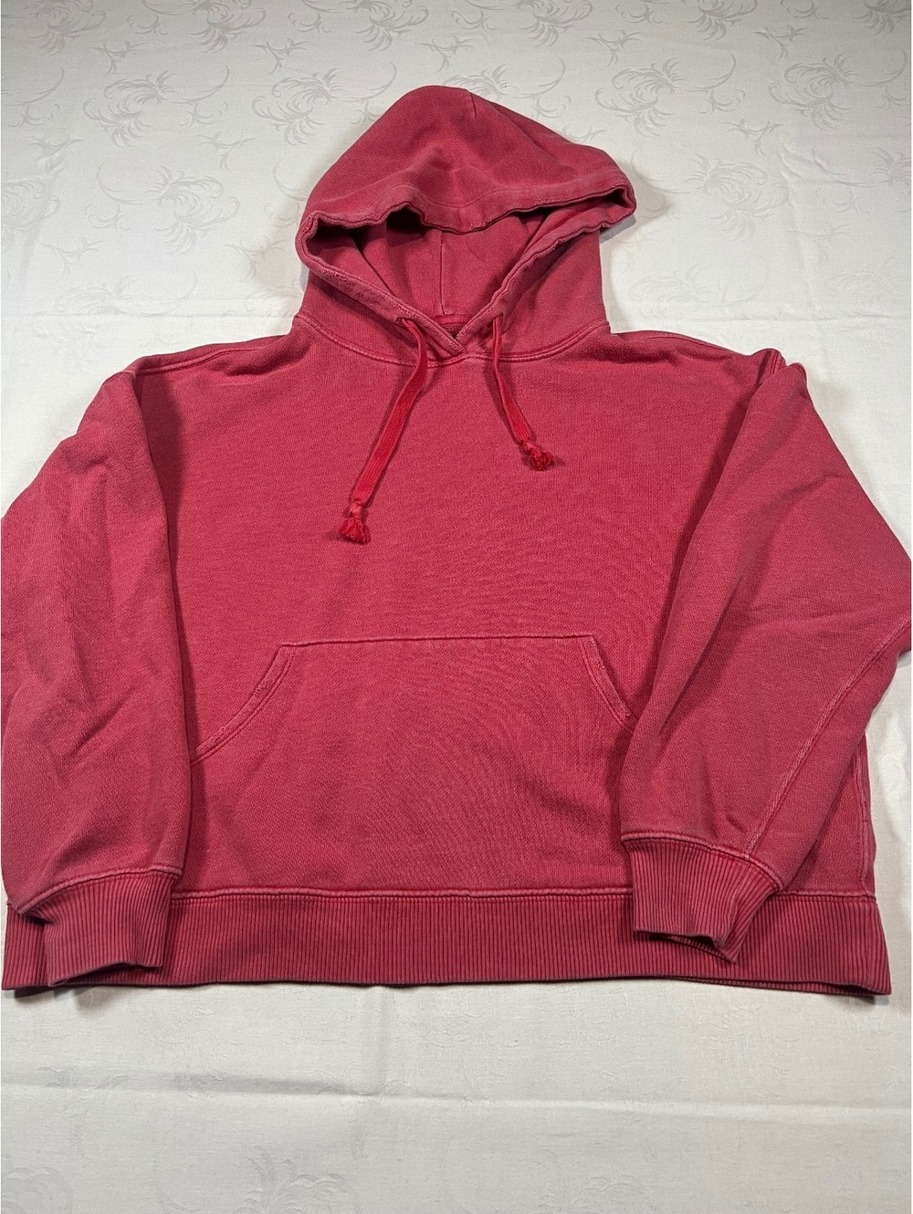 Aerie Washed Red Cropped Oversized Hoodie Size Small